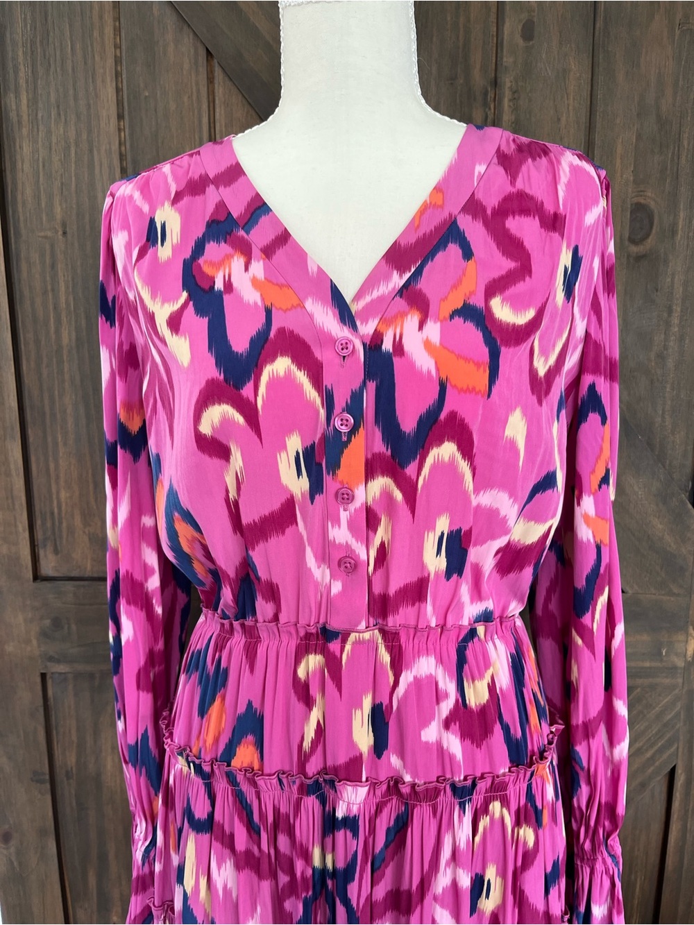 💖 NWOT Chico's Tiered Maxi Dress | Pink & Purple Floral Print | Size 00 XS-S - Picture 5 of 6